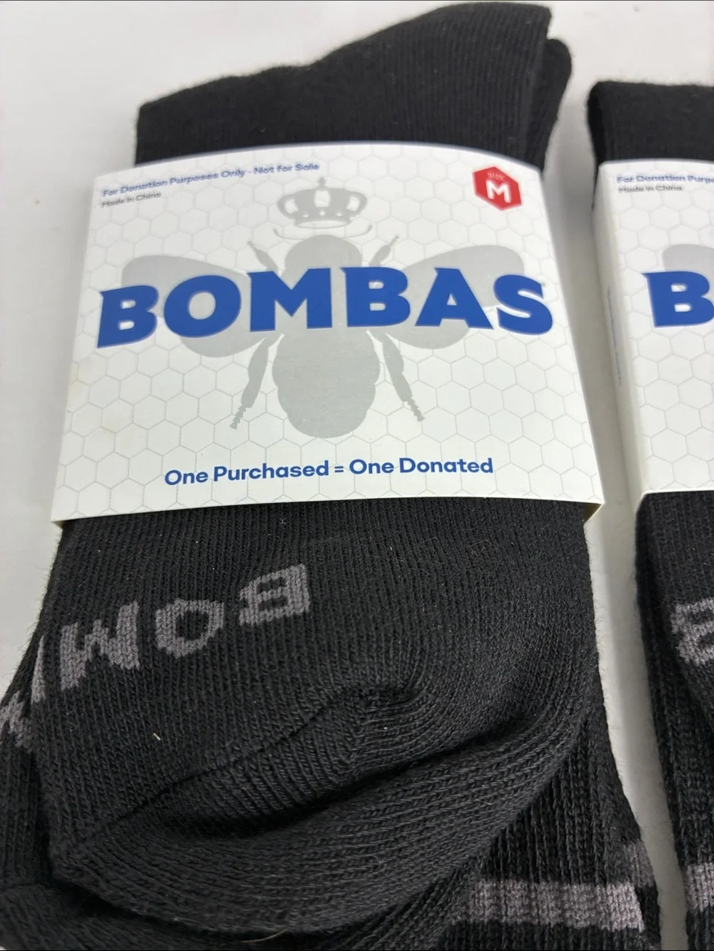 New 3 Pairs of BOMBAS Crew Socks Med. Men's US Shoe Size 6-9 Lot Honeycomb Arch